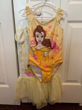 Disney Yellow Belle One-Piece Kids Swim Sui